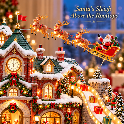 🎅 Santa’s North Pole Post Office™ – Lighted & Animated Christmas Village with Moving Train, Santa’s Sleigh & Glowing Waterfall ✨