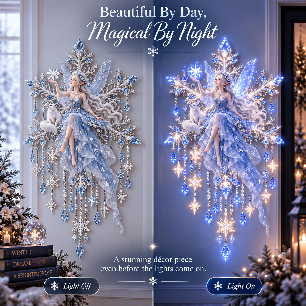 🔥 LAST DAY 49% OFF ❄️Ice Snow Elf Starfall Wall Light