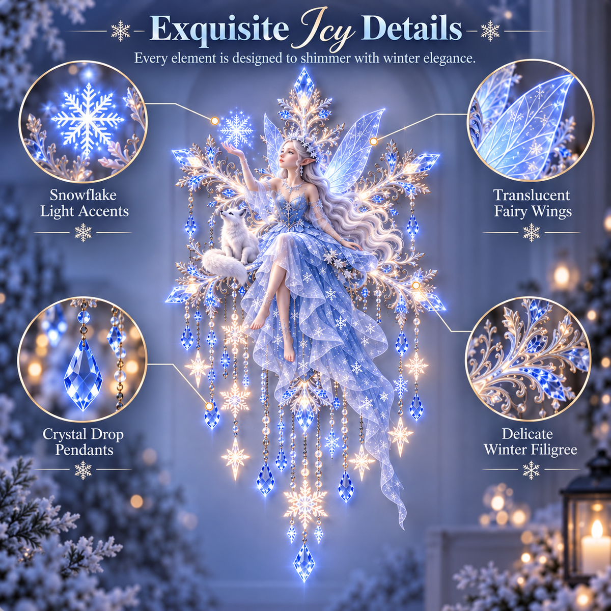 🔥 LAST DAY 49% OFF ❄️Ice Snow Elf Starfall Wall Light