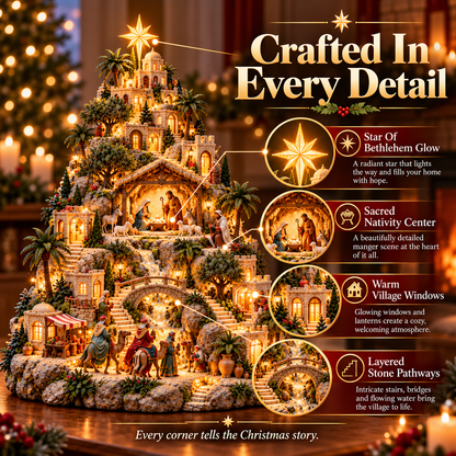 🎄 Last Day 50% OFF-✨ Lighted Bethlehem Nativity Village — A Glowing Christmas Story of Faith & Hope ✝️