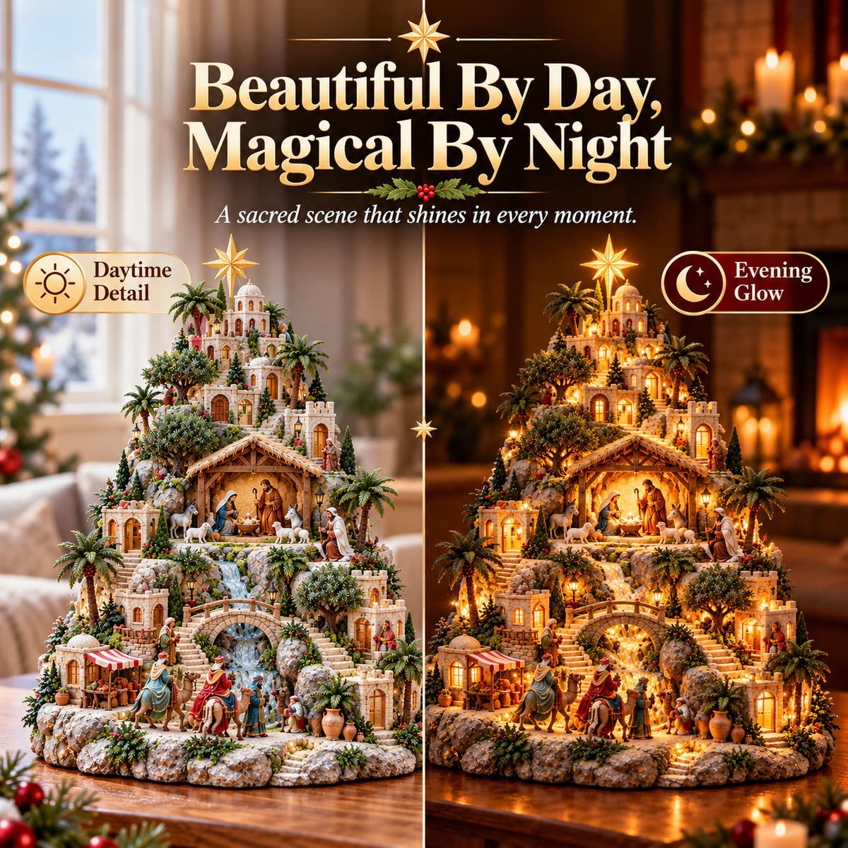 🎄 Last Day 50% OFF-✨ Lighted Bethlehem Nativity Village — A Glowing Christmas Story of Faith & Hope ✝️