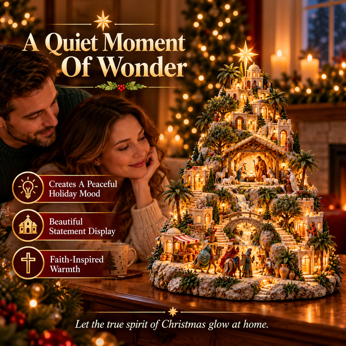 🎄 Last Day 50% OFF-✨ Lighted Bethlehem Nativity Village — A Glowing Christmas Story of Faith & Hope ✝️