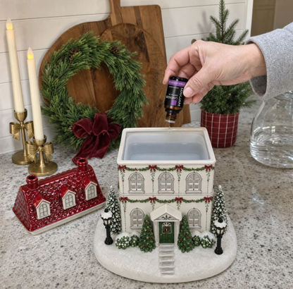 ✨🎄Christmas House Essential Oil Diffuser – 🏘️Glowing Holiday Decor with Chimney Mist🌿