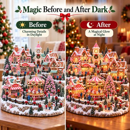 ✨ HOT SALE 49% OFF✨🎄"Candy-Bright" Christmas Market | Illuminated Miniature Christmas Town ✨