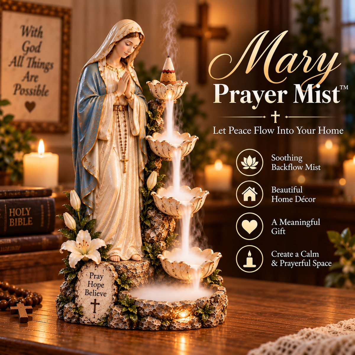 ✨ Last Day 49% OFF✨✝️Faith-Inspired Backflow Collection™ Backflow Incense Burner