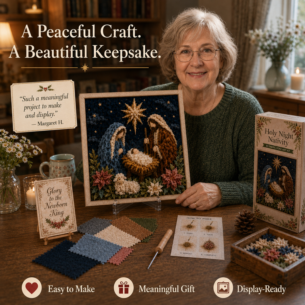 3D Christian Fabric Poke Art Kit