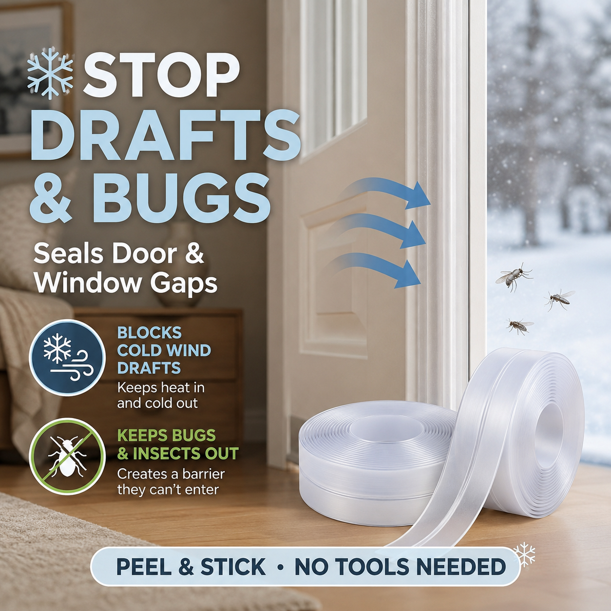 🔥55% OFF🛡️Universal Silicone Door Gap Seal Tape – Draft, Dust & Bug Blocker