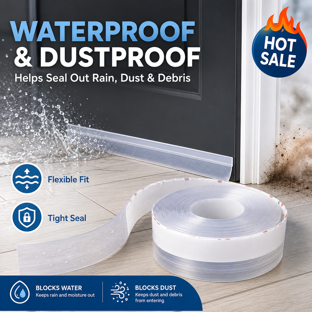 🔥55% OFF🛡️Universal Silicone Door Gap Seal Tape – Draft, Dust & Bug Blocker