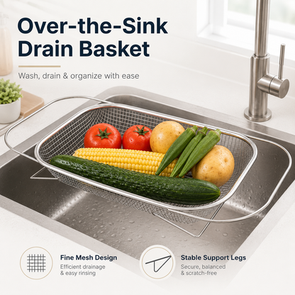 🔥50% OFF TODAY💦Adjustable Over-the-Sink Strainer Basket