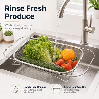 🔥50% OFF TODAY💦Adjustable Over-the-Sink Strainer Basket