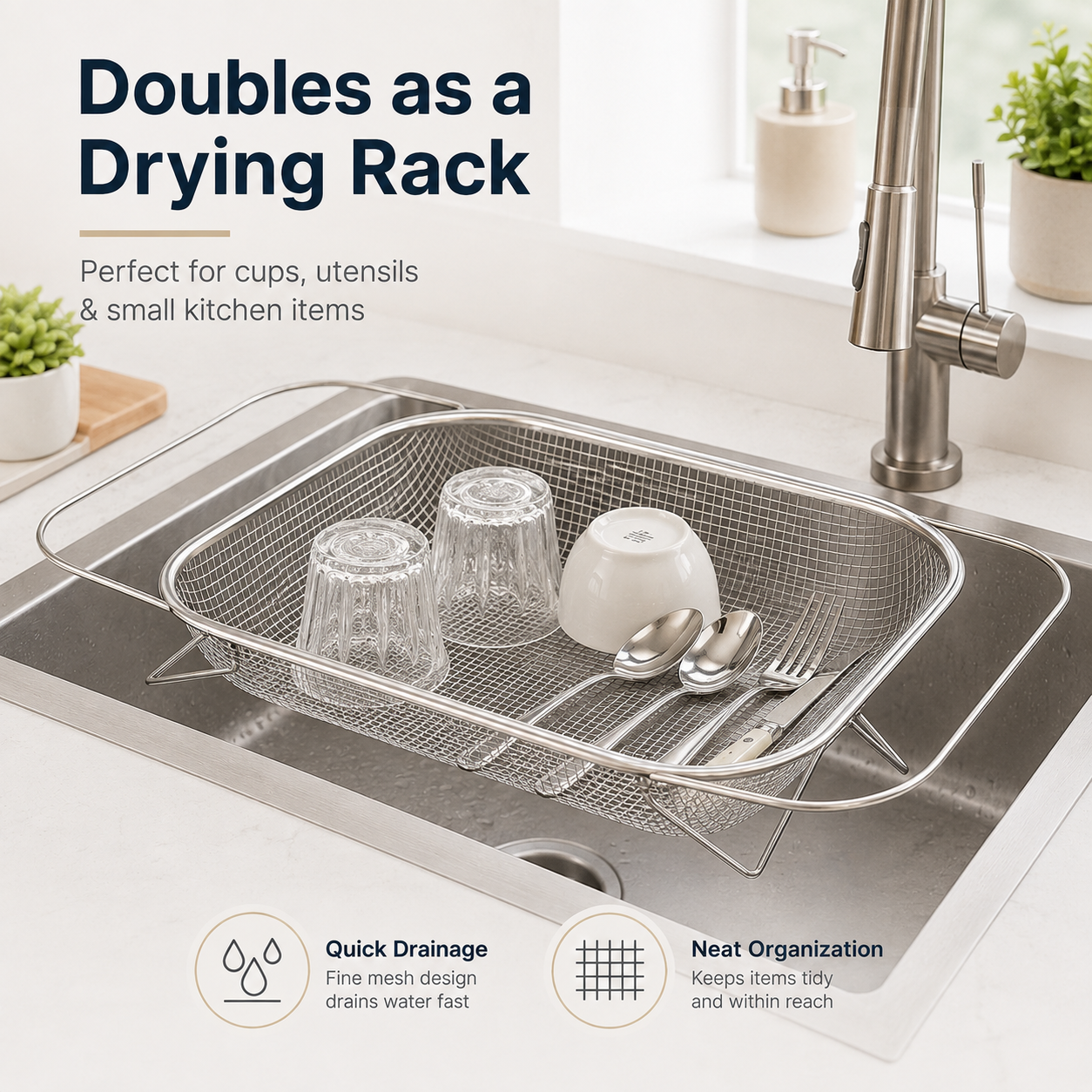 🔥50% OFF TODAY💦Adjustable Over-the-Sink Strainer Basket