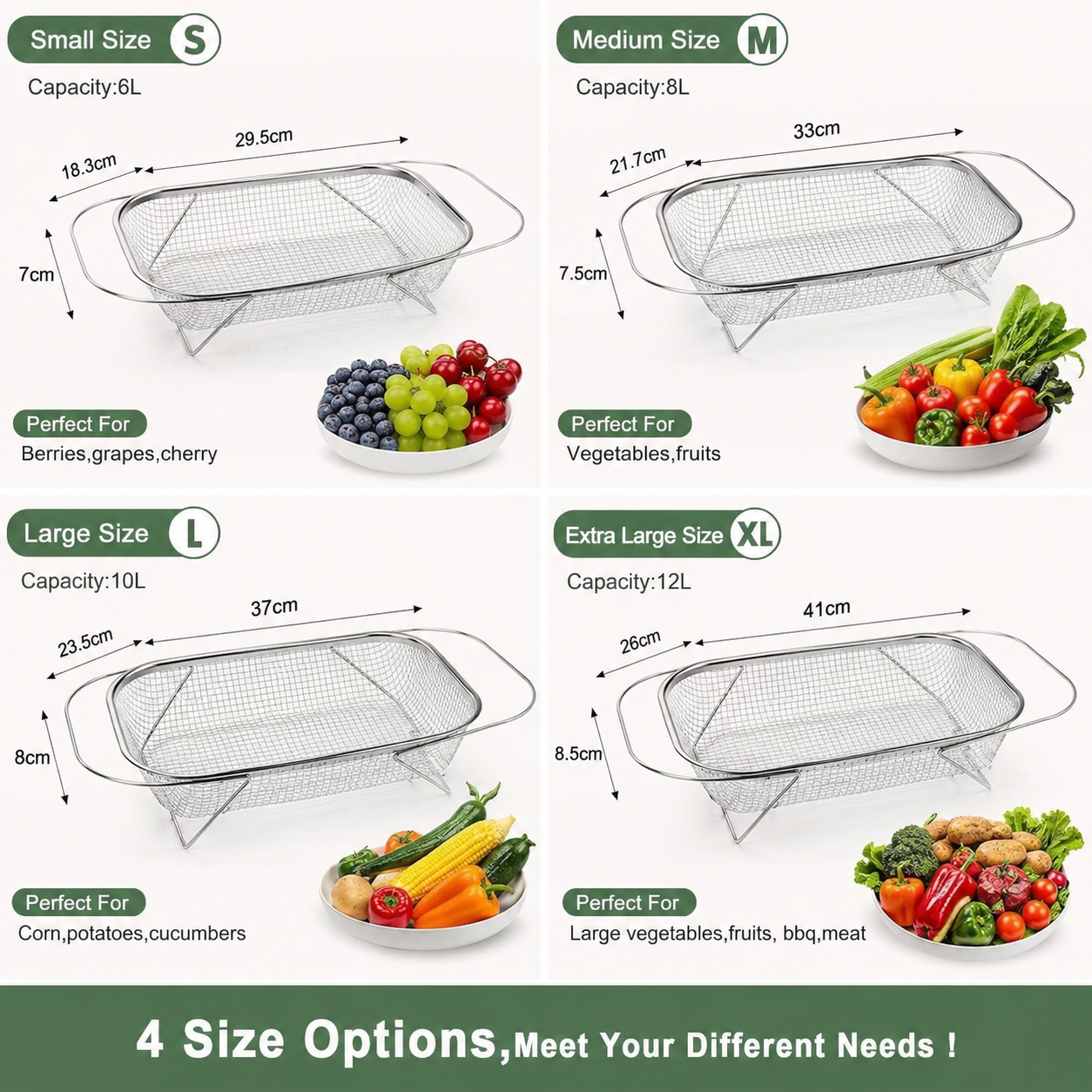 🔥50% OFF TODAY💦Adjustable Over-the-Sink Strainer Basket