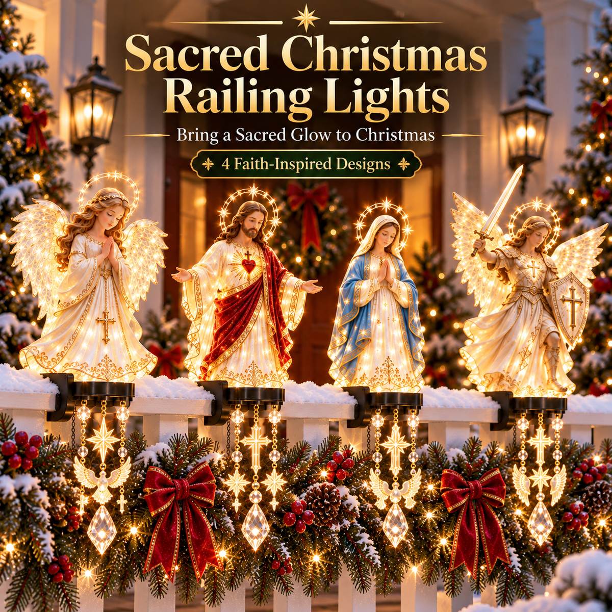 ⏳ Last Day 49% OFF –✨ Christmas Sacred Jesus/Virgin Mary Balustrade Light
