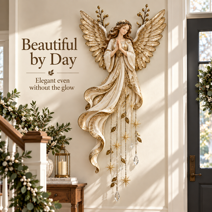 ✨Last Day 49% OFF✨Guardian Angel Starfall Cascade™ – Lighted Faith & Blessing Christmas Wall Decor✨