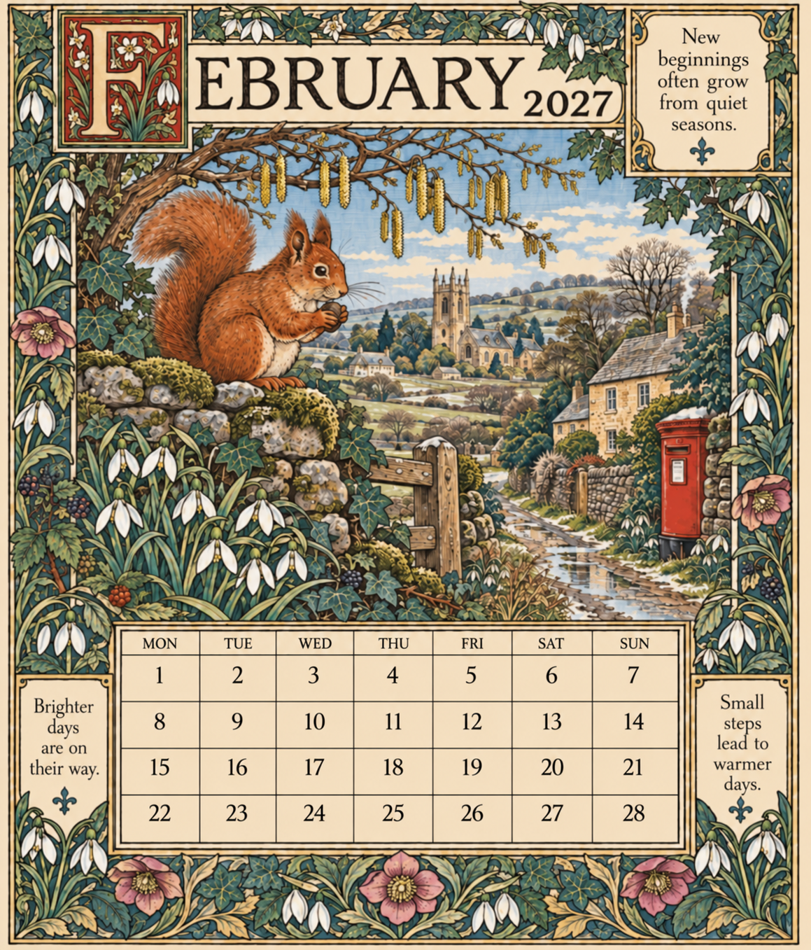 A Year in Britain 2027 – Vintage Storybook Wall Calendar