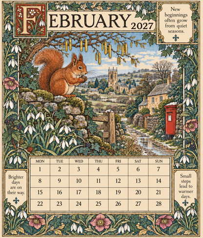A Year in Britain 2027 – Vintage Storybook Wall Calendar