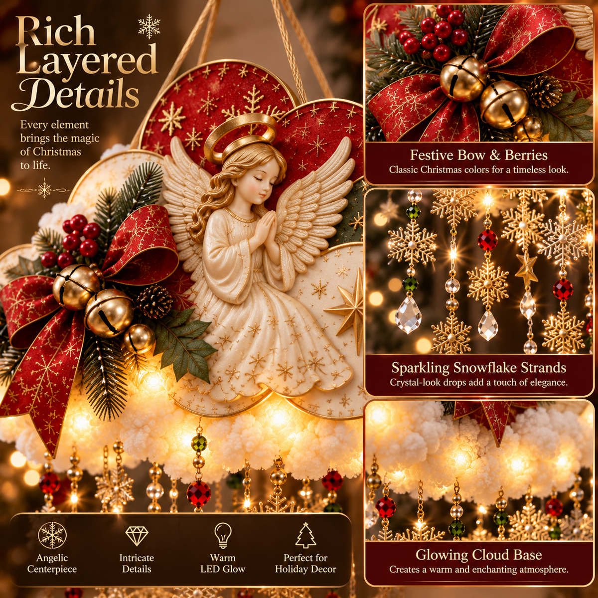 ⏳ Last Day 49% OFF –🪽✨ Angelic Christmas Snowfall Cloud