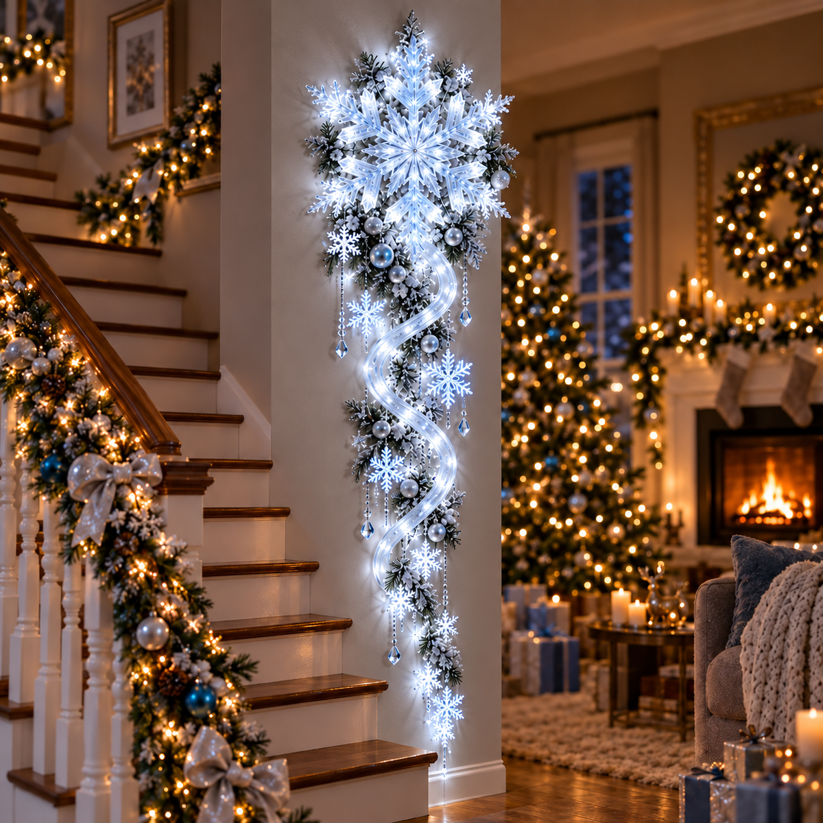 🔥Last Day 49% OFF-❄️Giant Snowflake Blizzard Track Light