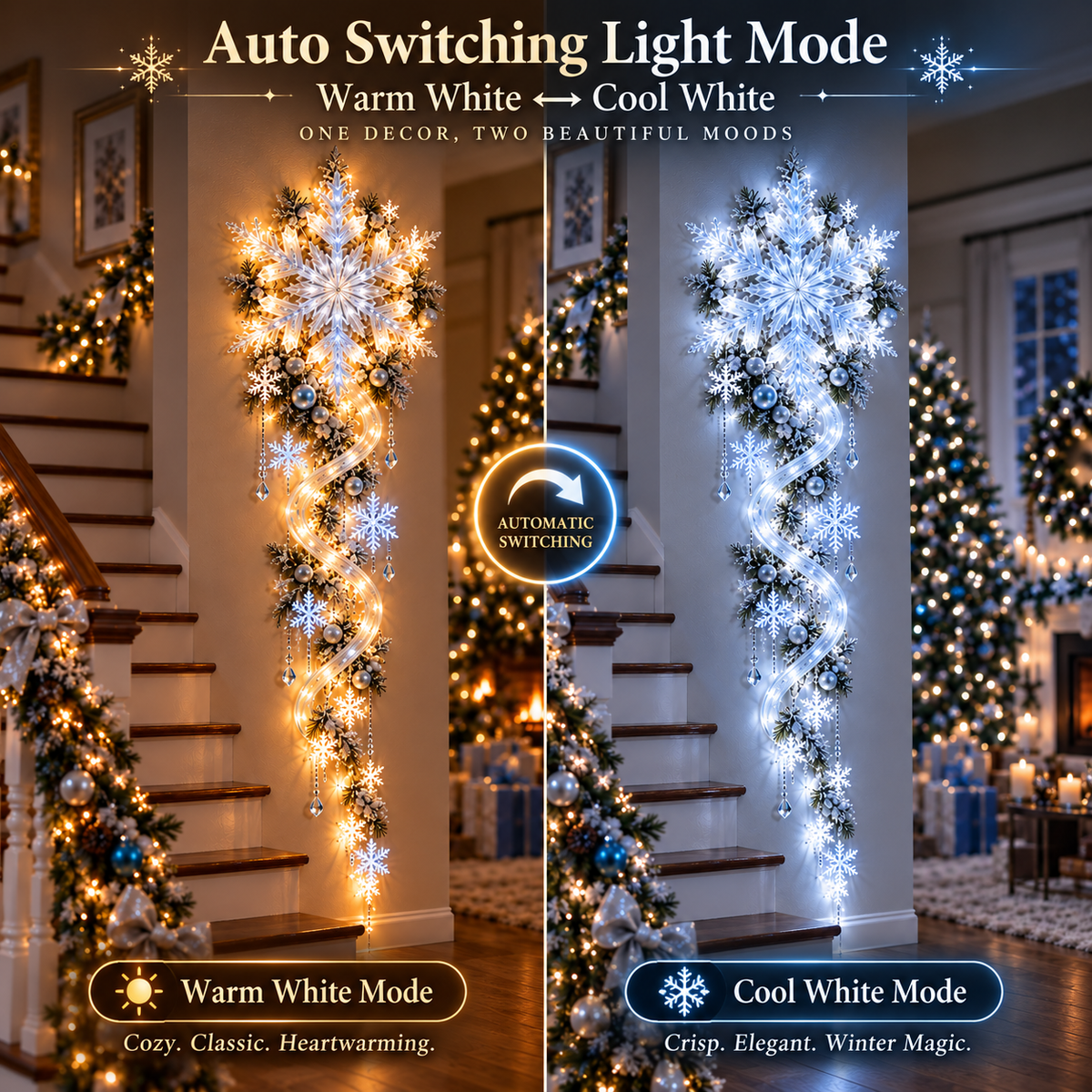 🔥Last Day 49% OFF-❄️Giant Snowflake Blizzard Track Light