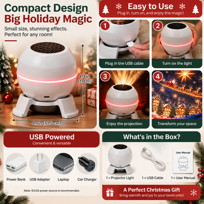 ✨Last Day 49% OFF-🎄 Magical Christmas Projection Night Light
