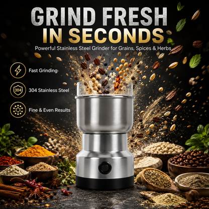 🚀 High-Speed Stainless Steel Grain Grinder