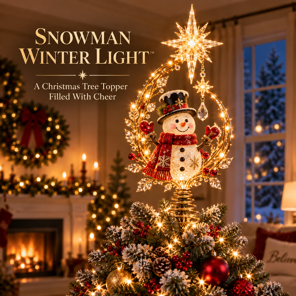 ❤️Cardinal Heaven’s Light Tree Topper🐦🎄