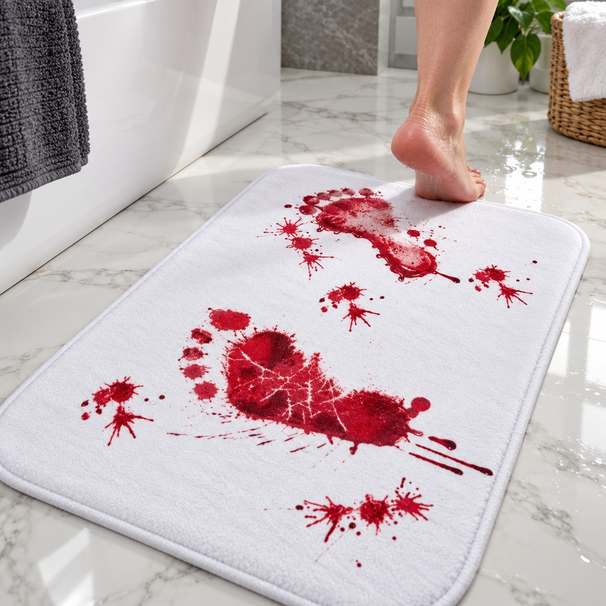 🎃 BloodStep Halloween Reaction Mat 🩸 Water Activated Bloody Footprint Effect