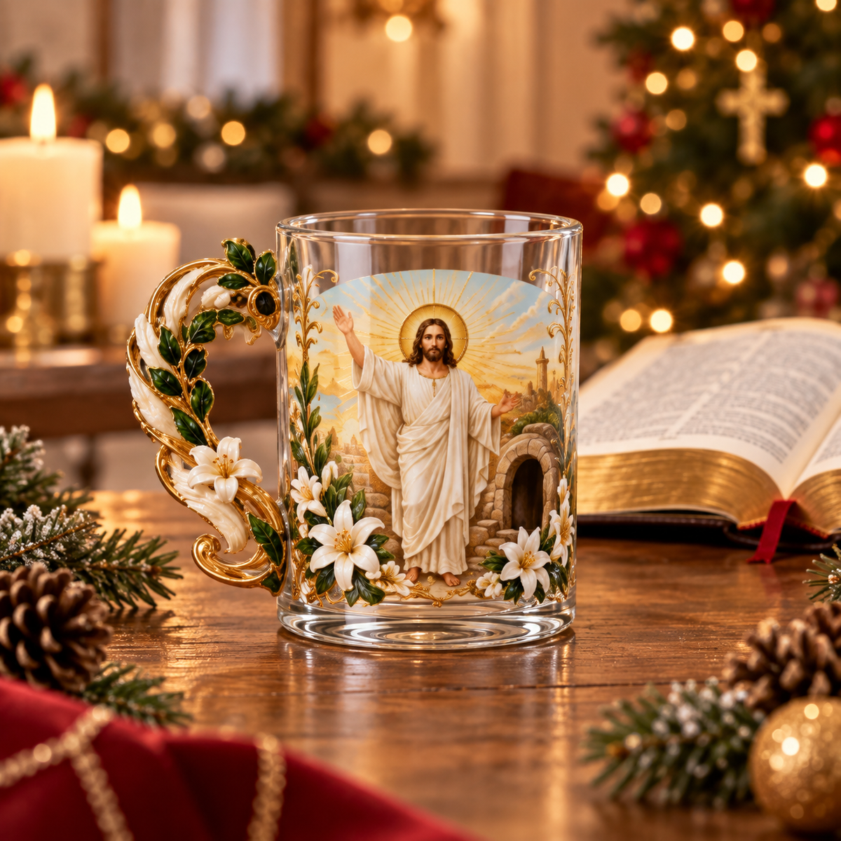 ⏳ Last Day 49% OFF – ✝️ 3D Christian Devotional Glass Mug Collection