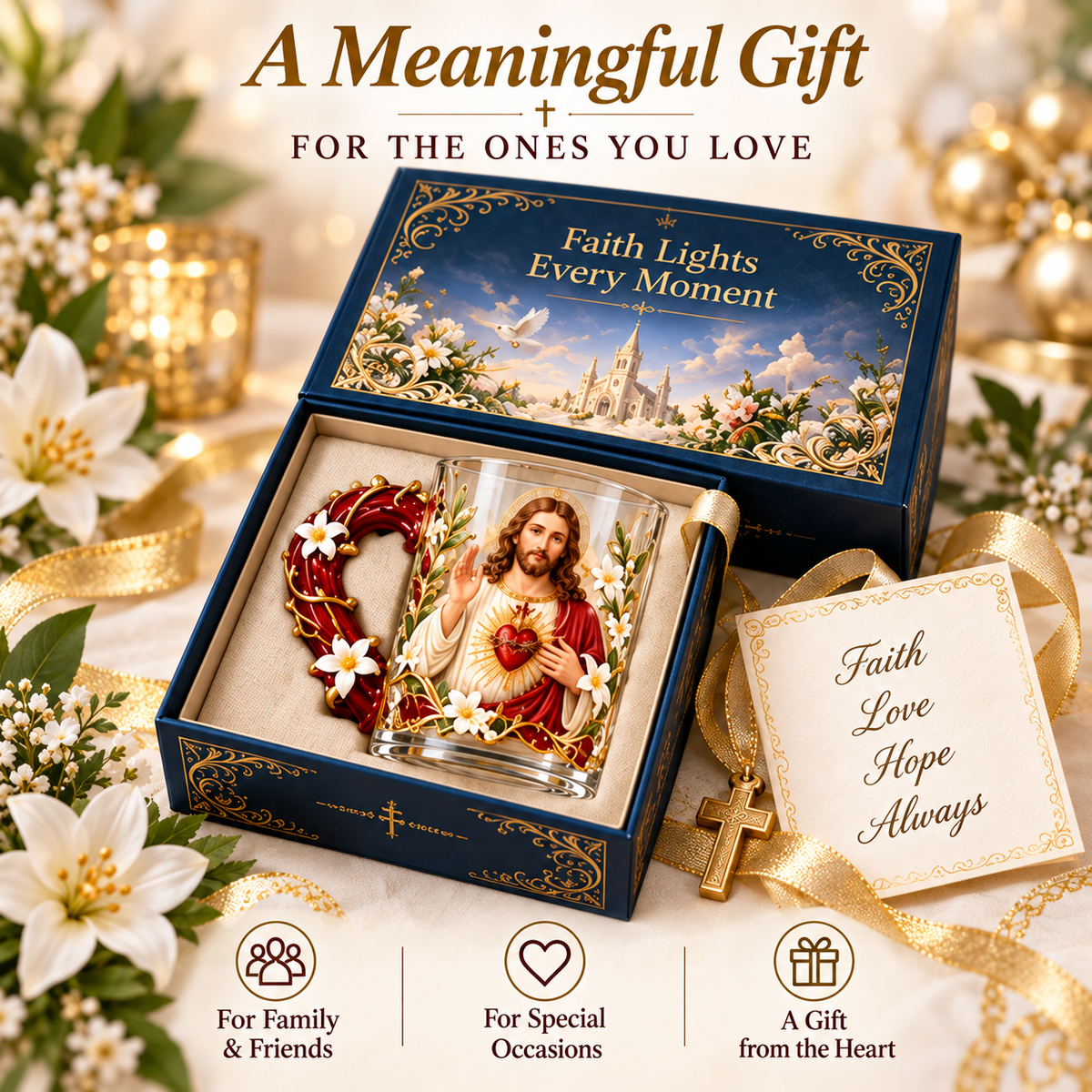 ⏳ Last Day 49% OFF – ✝️ 3D Christian Devotional Glass Mug Collection