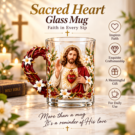 ⏳ Last Day 49% OFF – ✝️ 3D Christian Devotional Glass Mug Collection
