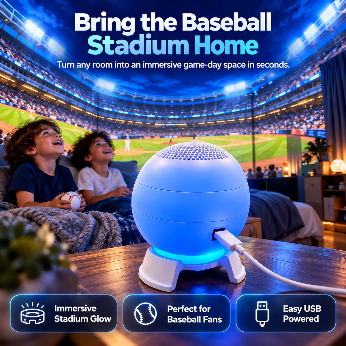 ⚾HOT SALE 49% OFF⚾ Baseball Stadium Projection Light – Transform Any Room Into Game Day