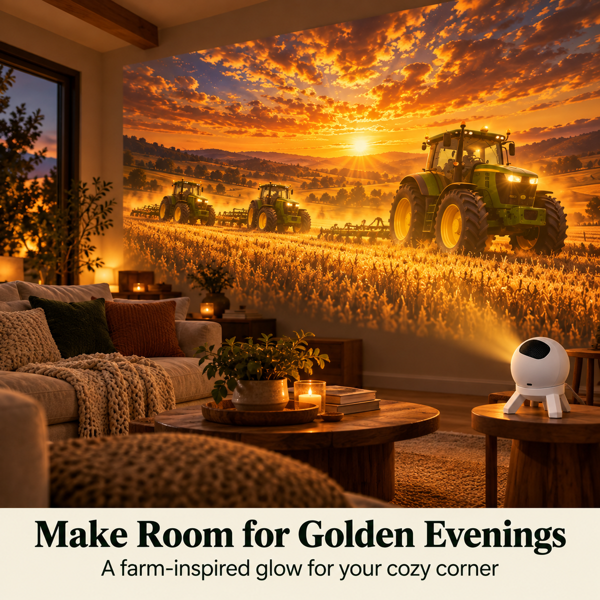 🚜 Tractor & Farm Scene Room Projector – Wall & Ceiling Décor for Tractor Lovers！！！