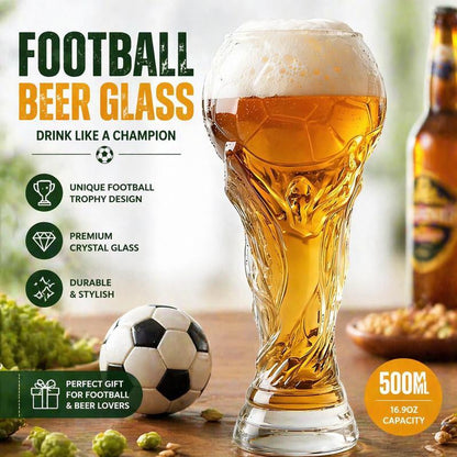 🍻⚽ Football Champion Trophy Glass – Game Day Beer Mug