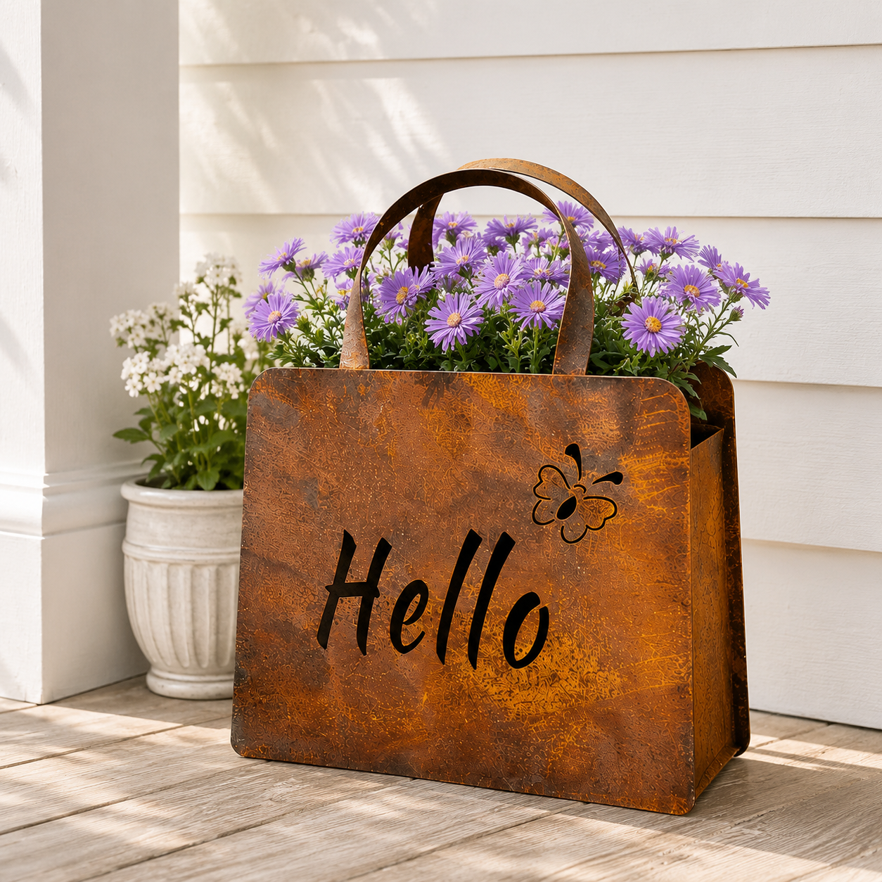 🌸Rustic Hello Metal Handbag Planter | Farmhouse Garden Decor