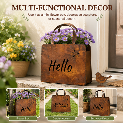 🌸Rustic Hello Metal Handbag Planter | Farmhouse Garden Decor