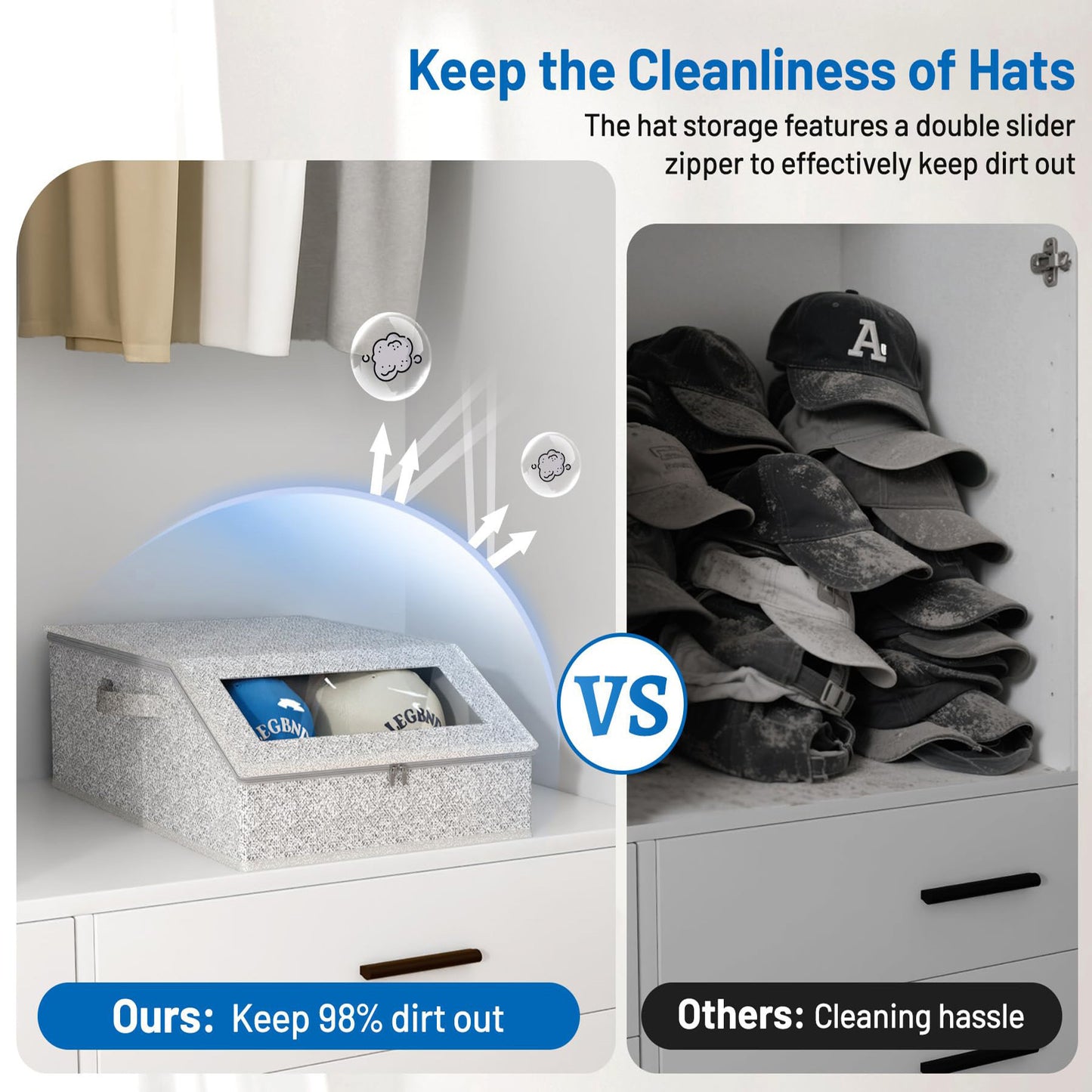 🧢 Stackable Hat Storage Box for 12 Baseball Caps
