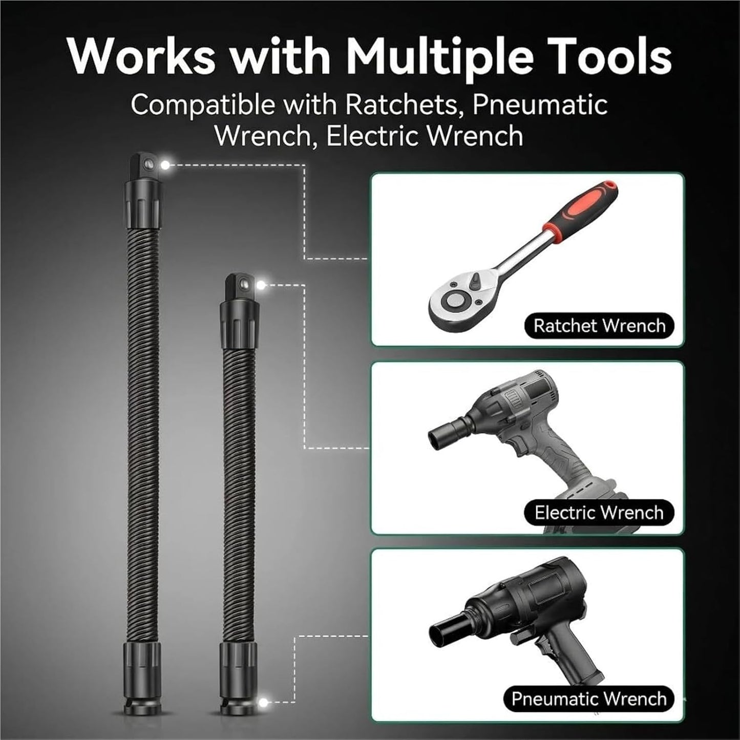 🔧 1/2" Flexible Shaft Extension Extender for Torque Socket Ratchet Wrench