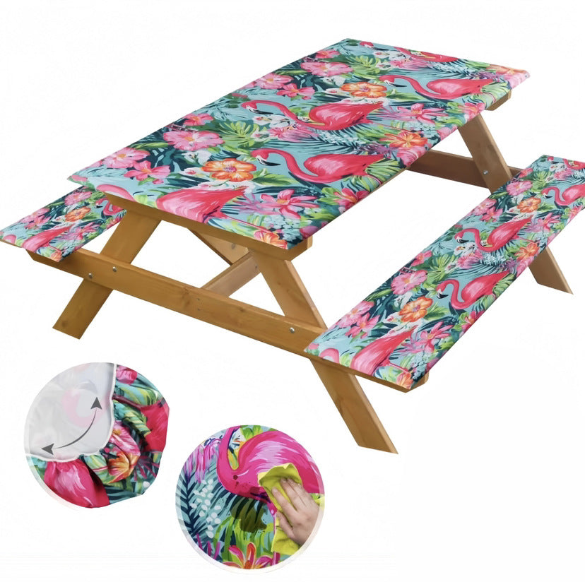 🌴 🦩Summer Must-Have! Tropical Flamingo Picnic Table Cover