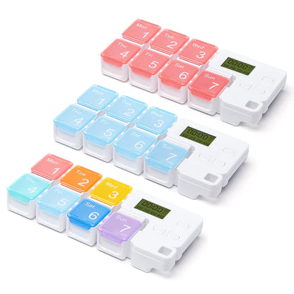 🔥 7-Day Pill Organizer with Alarm Reminder BPA-Free Food Grade Pill Box