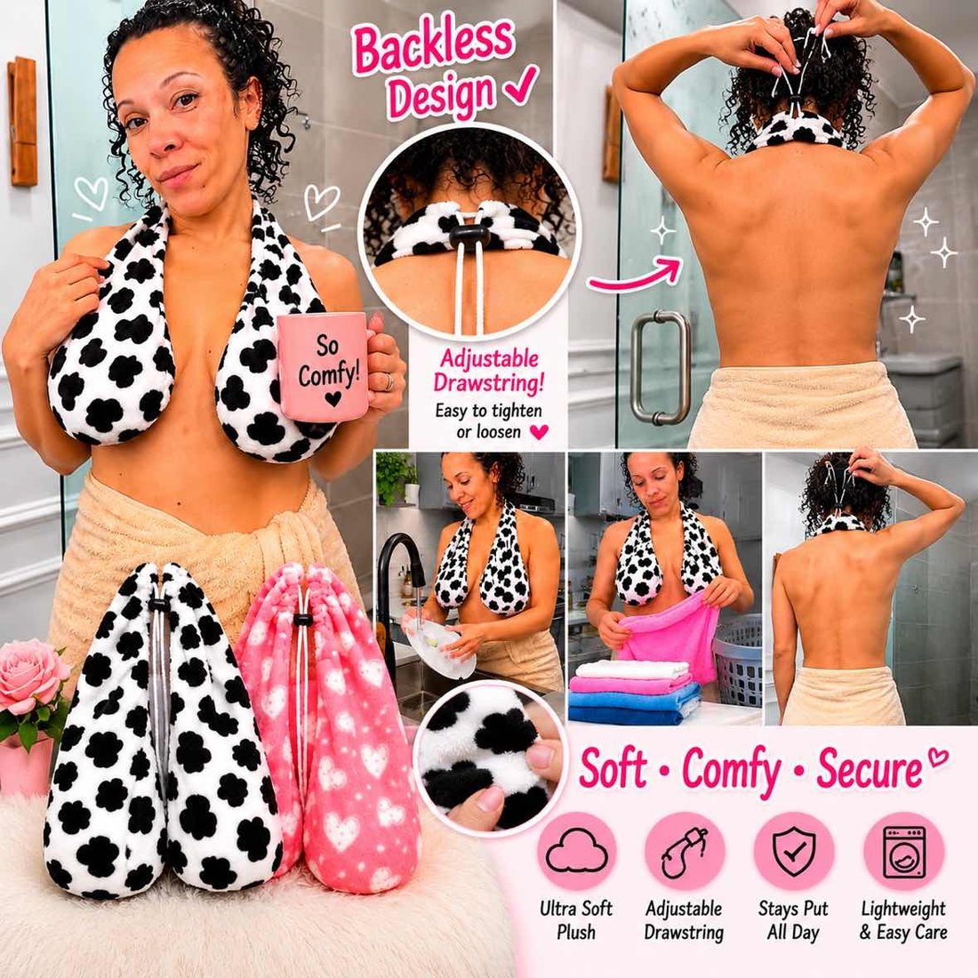 ✨ Quick-Dry Towel Wrap Bra – Soft, Absorbent & Breathable