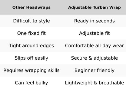✨ Adjustable Pre-Tied Turban Wrap – Effortless Everyday Elegance