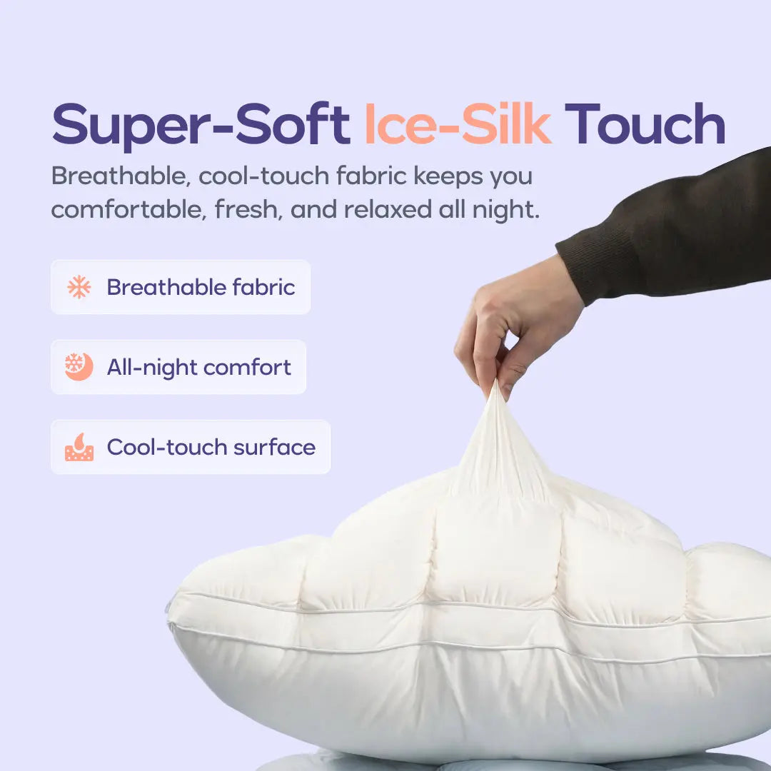 ☁️ Cooling Cloud Pillow – Ultra Plush Sleep Comfort