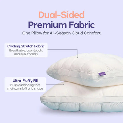 ☁️ Cooling Cloud Pillow – Ultra Plush Sleep Comfort