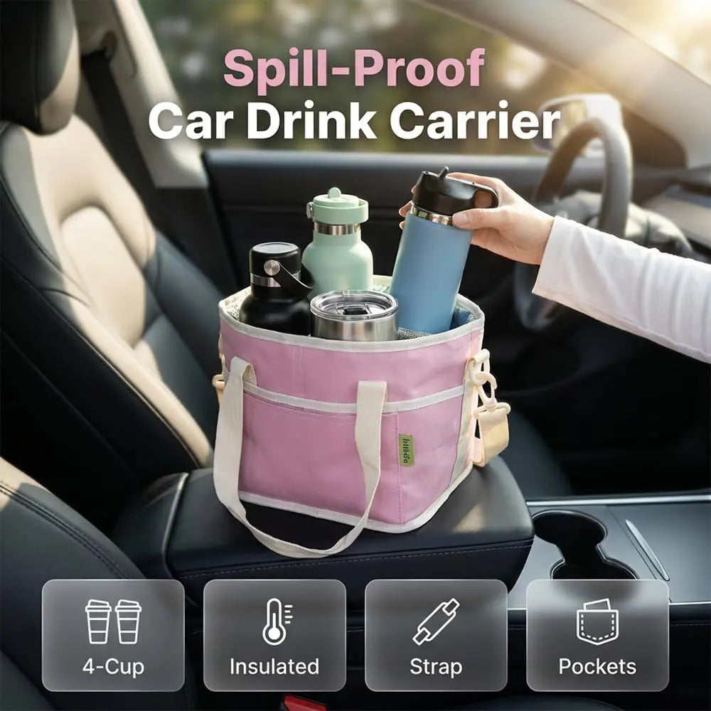 🥤 4 Compartment Insulated Drink Bag Removable Divider with Adjustable Strap