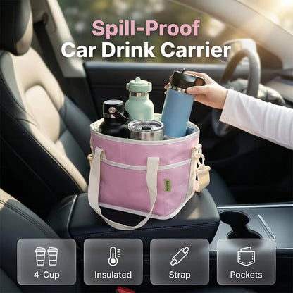 🥤 4 Compartment Insulated Drink Bag Removable Divider with Adjustable Strap