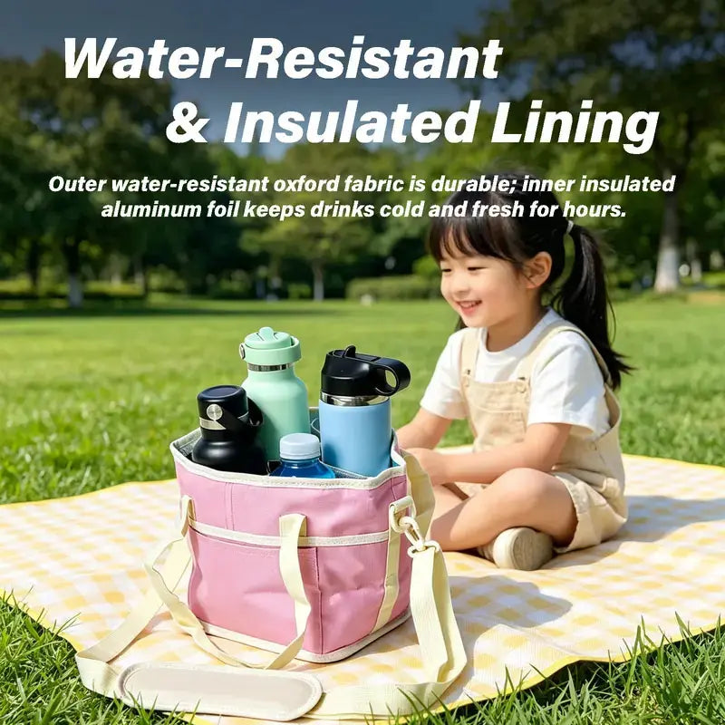🥤 4 Compartment Insulated Drink Bag Removable Divider with Adjustable Strap