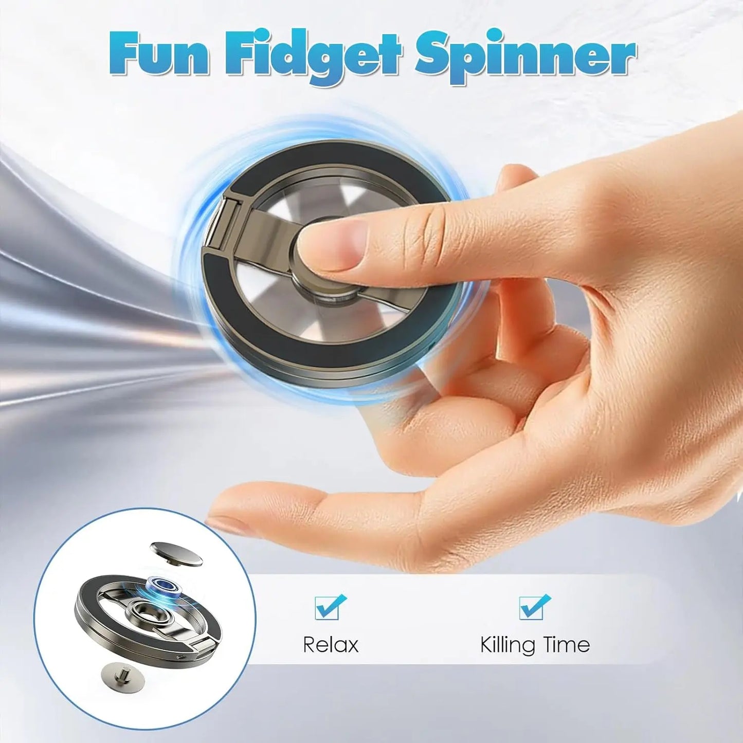 Magnetic Phone Stand Fidget Spinner 2-in-1 Holder