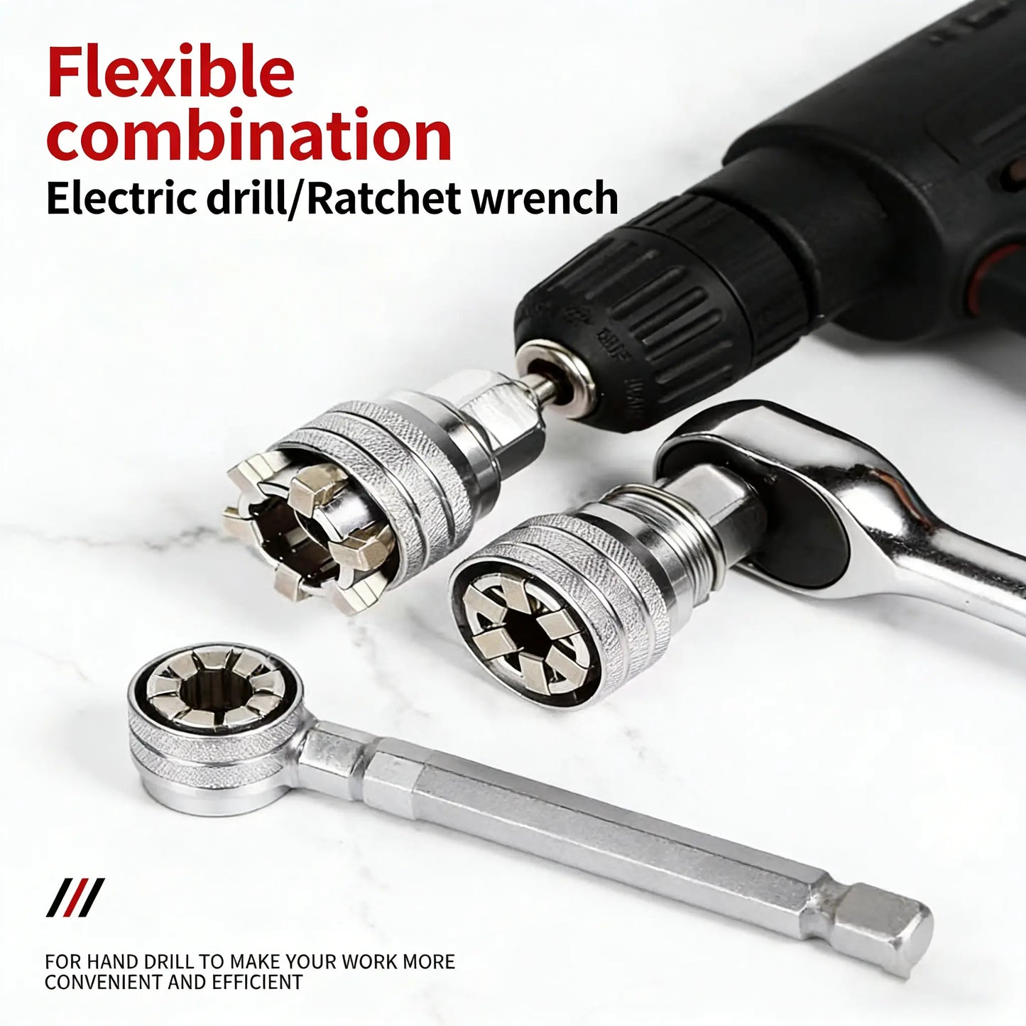 👨‍🔧🔧 Multi-Use Socket Wrench, Durable Repair Tool for Home & Auto