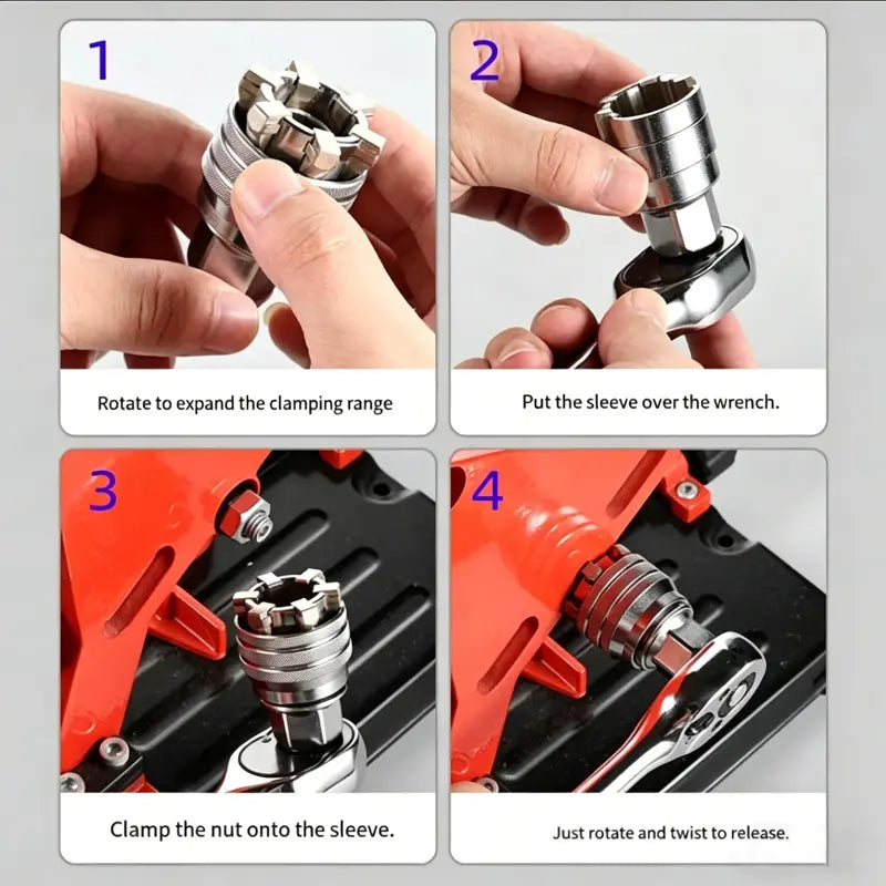 👨‍🔧🔧 Multi-Use Socket Wrench, Durable Repair Tool for Home & Auto