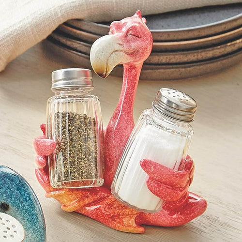 🌊 Coastal Animal Salt and Pepper Shaker Holder Set with Spice Shakers